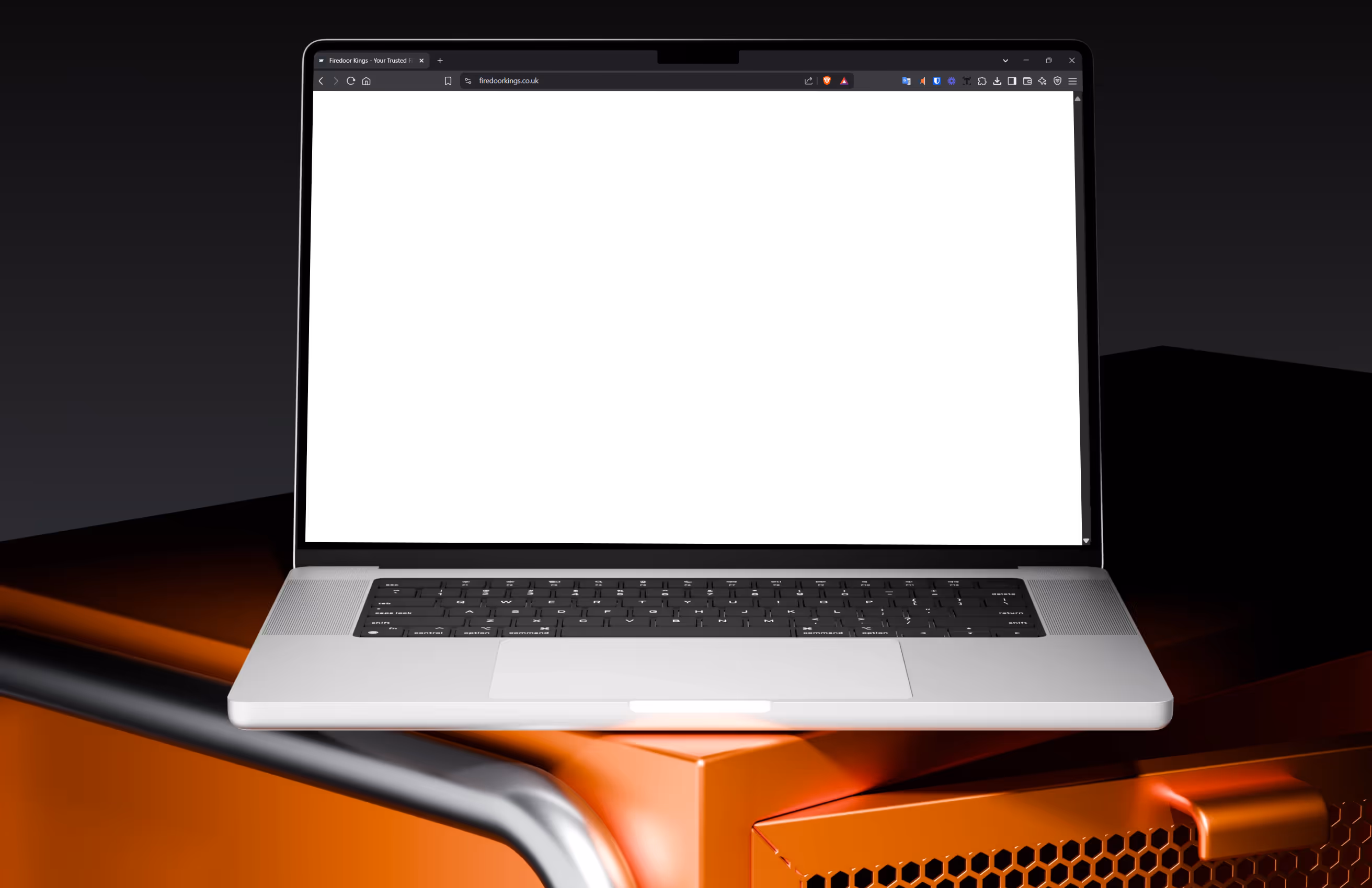 Laptop contianing image of the firedoor kings website