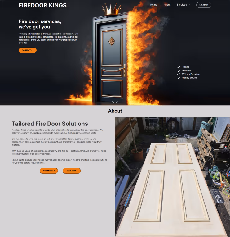 firedoorkings website screenshot
